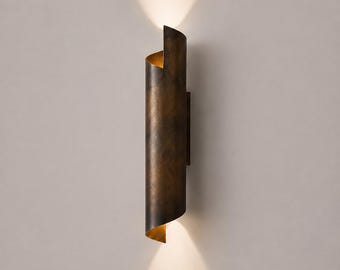 Moderne Messing Tube Wandleuchte, Up Down Wandleuchte, Mid Century Luxus Leuchte