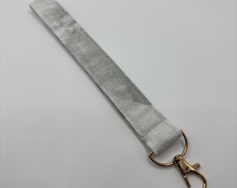 Upcycled Cotton Fabric Wristlet Keychain - 7"