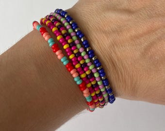 Set of Five Surprise Colorful Beaded Bracelets
