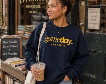 Game Day Ann Arbor Michigan Crewneck Sweatshirt | college sport apparel, College merch