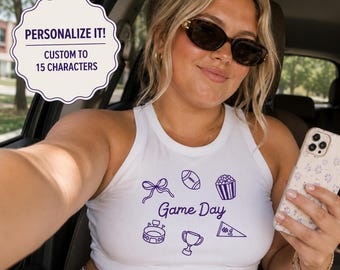 Custom College Tailgate Tank Top, Personalized University Gameday Apparel