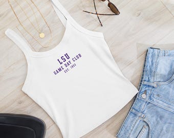 LSU Louisiana State University | Women’s micro-rib tank top, University gameday gear, college merch