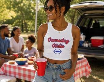 Gameday Girlie Tank Top | Football Season Crop Tank | Cute Game Day Outfit | Tailgate Tank Top | College Football Apparel
