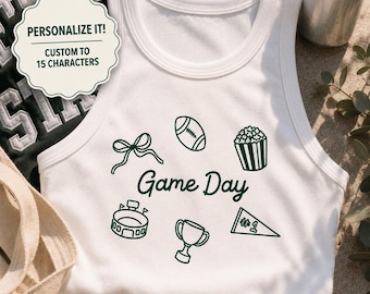 Game Day Tank Top, School Logo Shirt, Team Mascot Name Tee, Custom Name Gifts For Back To School, Sports Gift