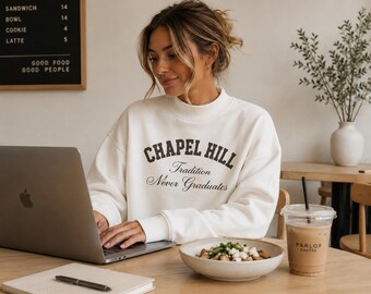 Chapel Hill Mock Neck Sweatshirt | University Alumni Apparel | College Town Apparel | Graduation Gift