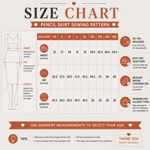 Women’s pencil skirt sewing pattern PDF, fitted office skirt pattern, high waist business skirt sewing template, instant download digital pattern, sizes XS to 5XL.