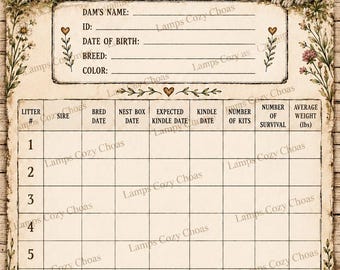 Rabbit Breeding Chart