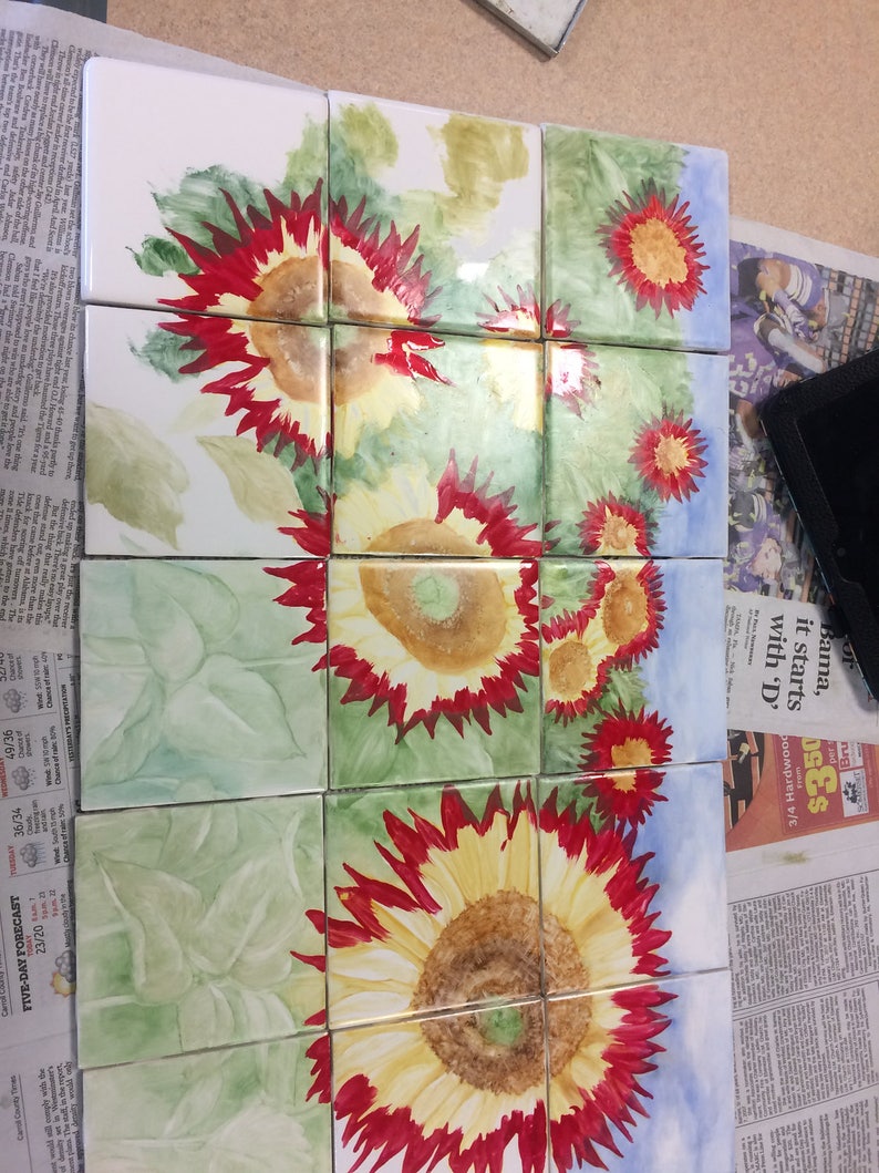 Porcelain Tile Wall Mural Etsy