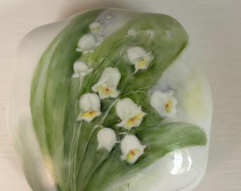 Lily of the Valley porcelain box hand painted