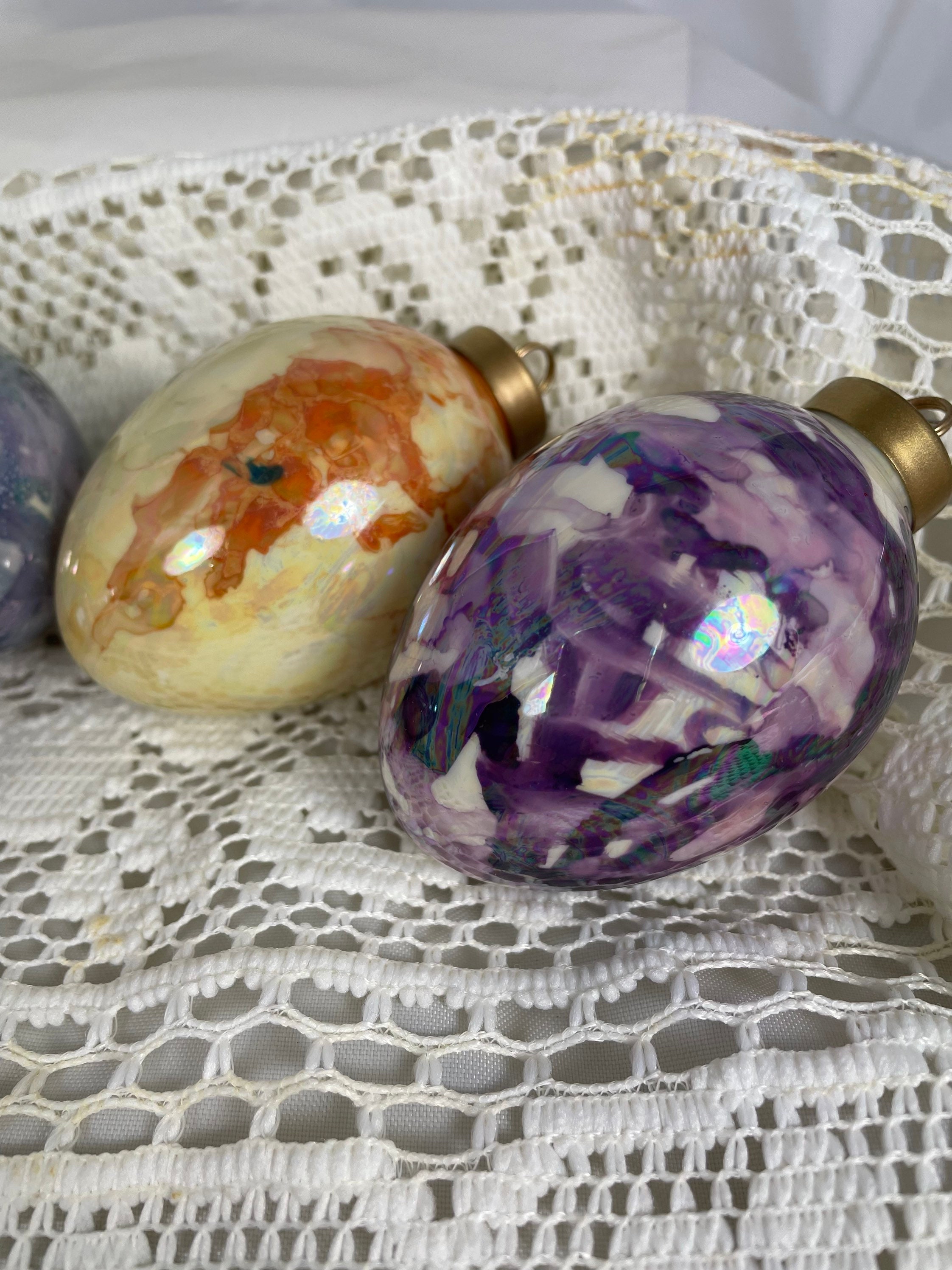 Hand Painted Egg Ornaments Etsy