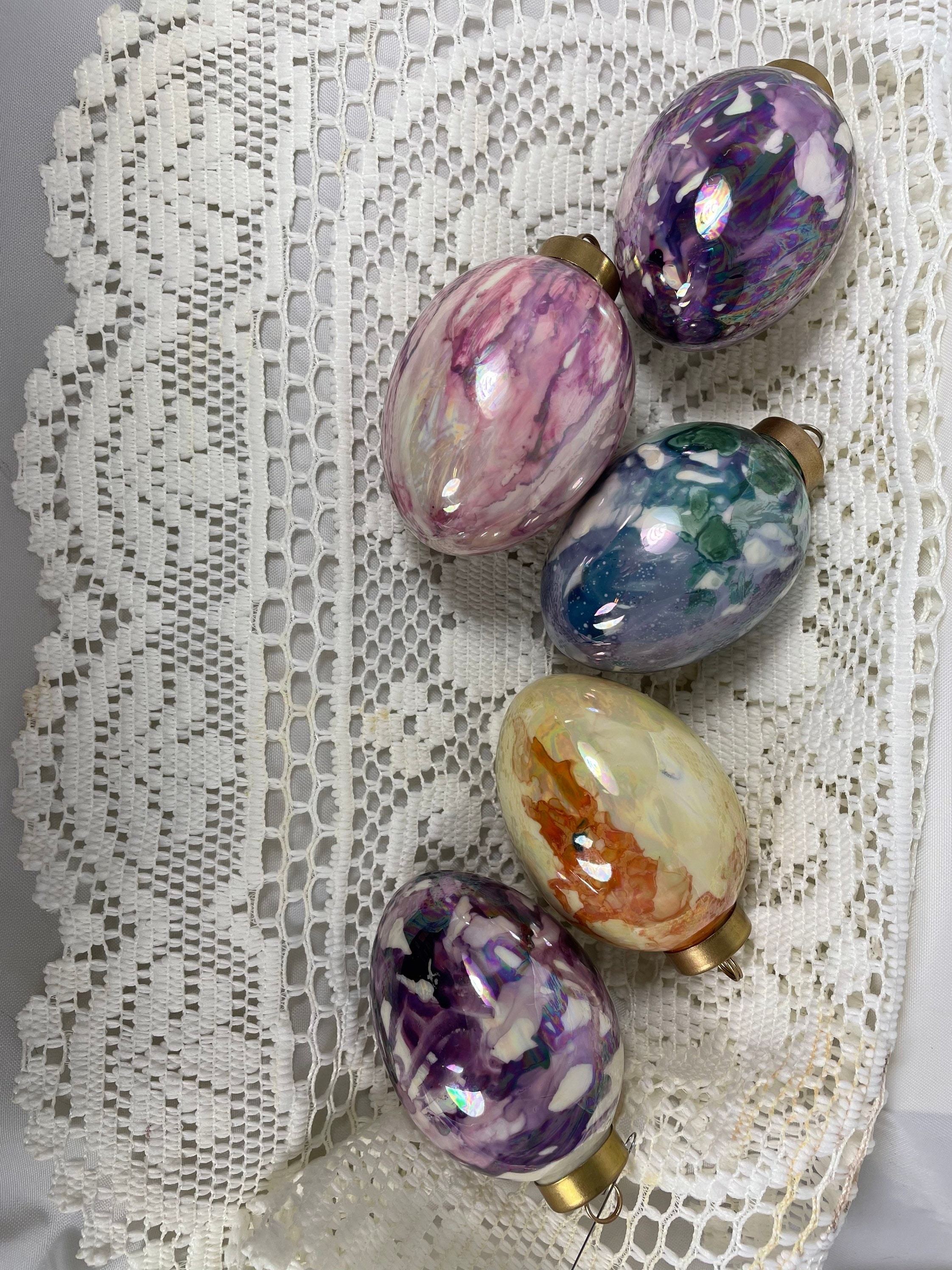 Hand Painted Egg Ornaments Etsy