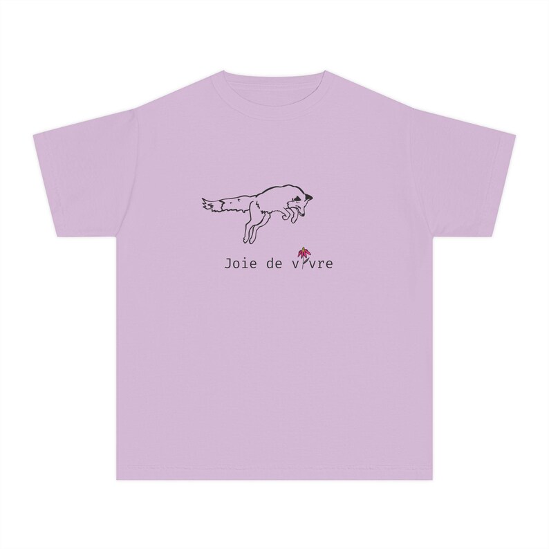 Joie de Vivre Fox Illustration Youth Tee | Playful Minimalist Kids Shirt image 6