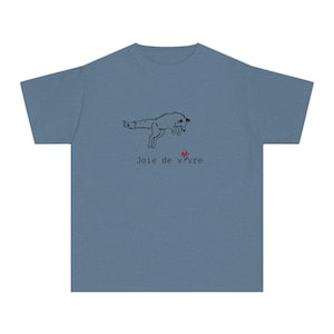 Joie de Vivre Fox Illustration Youth Tee | Playful Minimalist Kids Shirt image 5