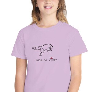 Joie de Vivre Fox Illustration Youth Tee | Playful Minimalist Kids Shirt image 2
