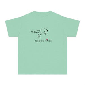 Joie de Vivre Fox Illustration Youth Tee | Playful Minimalist Kids Shirt image 3