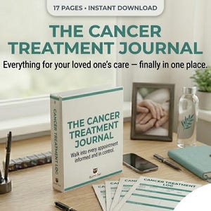 Cancer Treatment Journal | Chemo Symptom & Side-Effect Tracker | Patient Appointment and Medication Log | Oncology Planner Printable PDF