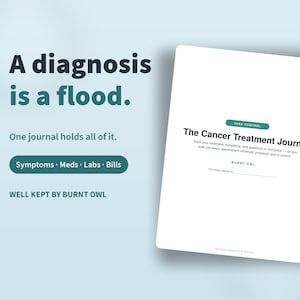 Diario de tratamiento oncológico / Registro de síntomas de quimioterapia, registro de citas y medicamentos, organizador para cuidadores / Kit de apoyo al paciente / PDF de 27 páginas