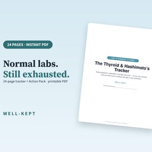 Thyroid Tracker Binder, Hashimotos Symptom Tracker, Medication Log, Thyroid Lab Tracker PDF, Hypothyroid Journal, Printable Instant Download