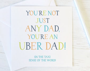 Funny Fathers Day Card - rude fathers day - card for daddy - fathers day - funny card - card for dad - dads taxi - uber dad