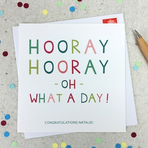 Tarjeta de felicitación divertida 'Hurra, hurra' - tarjeta personalizada - tarjeta de felicitación - tarjeta de celebración - tarjeta para amigos - tarjeta de celebración - reino unido