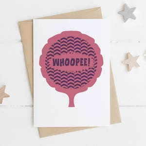 Carte de félicitations drôle - coussin whoopee - whoopee ! - carte de félicitations - examen de félicitations - réussite à l'examen de conduite - carte de remise de diplôme - félicitations