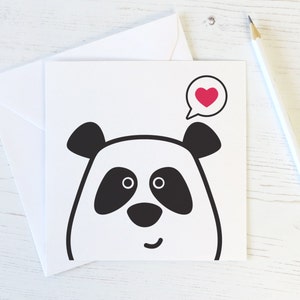 Panda Love Card panda valentines panda valentines day panda anniversary panda bear i love you card bear valentine cute panda image 1