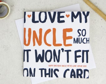 Funny Uncle Personalised Birthday Card