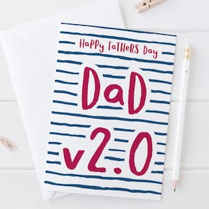 Dad v.2 Vaderdagkaart - stiefvaderkaart - verjaardagskaart vader - kaart voor vader - vaderdag - grappige kaart - stiefvader - als een vader - grappige kaart