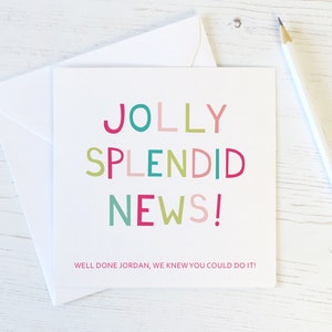 Carte drôle de félicitations « Jolly Splendid News !