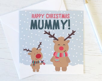 Mummy Reindeer Christmas Card