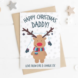 Tarjeta de Navidad personalizada de reno de papá - Linda tarjeta de Navidad para papá - Tarjeta de Navidad de reno - tarjeta de Navidad de papá - linda tarjeta de papá