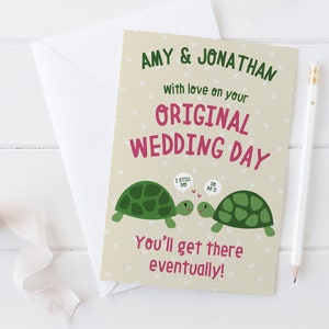 Postponed 2020 Wedding Cute Tortoises card 'You'll Get There Eventually' Cancelled 2020 Wedding Card send direct image 1