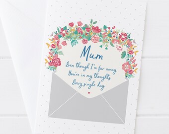 Heartfelt Mother's Day Card from far away - for mums who live far away / mums you can't be with