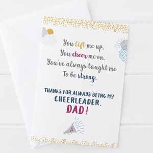Merci d'être ma pom-pom girl, papa ! - une carte pour la fête des pères