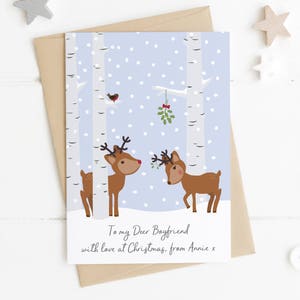 Personalised Reindeer Love Christmas Card deer xmas card for Husband wife xmas card boyfriend Christmas Card girlfriend xmas card image 2