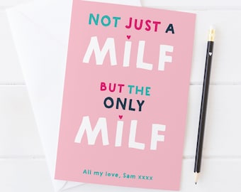 MILF Mothers Day card for wife / partner - cheeky mothers day card for wife or partner