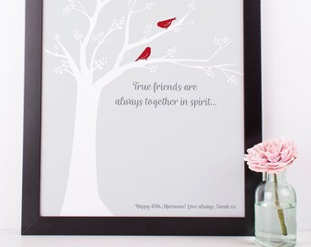Friendship quote print, lovely gift for long distance friend, moving away or going away gift