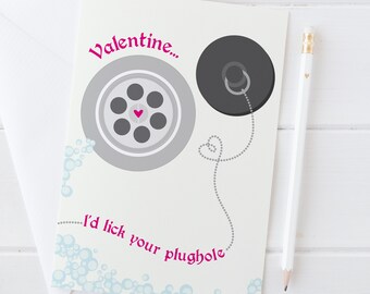 Rude Saltburn bathroom themed Valentines Card - naughty love card - Oliver and Felix Bath