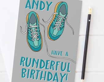 Have a RUNderful Birthday! Personalised running themed birthday card