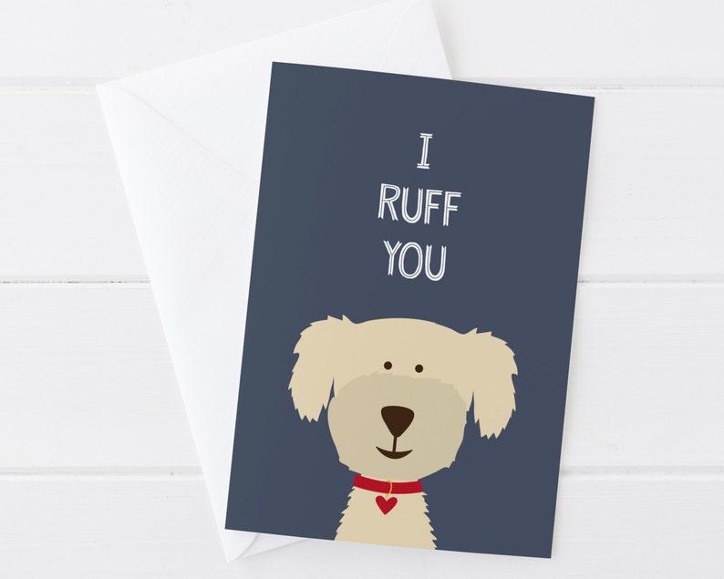 I Ruff You Dog Love Card anniversary card love card Etsy