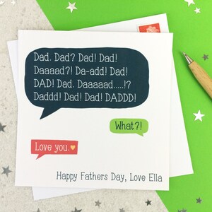 Tarjeta divertida personalizada con bocadillo para el Día del Padre - personalizada - tarjeta para papá - día del padre - tarjeta divertida - reino unido
