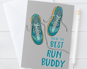 Best Run Buddy - running themed card