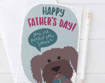 Dog Dad Father's Day Card from his furry sidekick - cockapoo card - spaniel - terrier - dog lover - doggy daddy