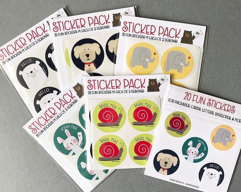 20 Fun Stickers for Mail Envelopes Letters Cards Gift Etsy UK