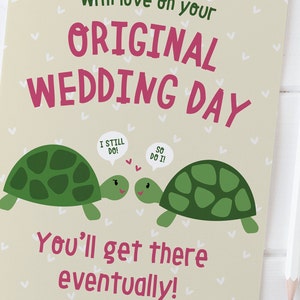 Postponed 2020 Wedding Cute Tortoises card 'You'll Get There Eventually' Cancelled 2020 Wedding Card send direct image 2