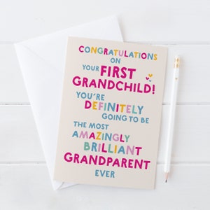 Felicitaciones por su tarjeta de primer nieto para nuevos abuelos - nuevo bebé - primera vez nana - primera vez pops - nueva abuela - nuevo abuelo