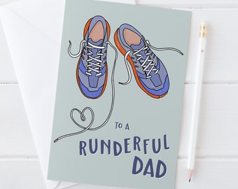 Running themed Dad Card for Fathers Day or Dad's Birthday