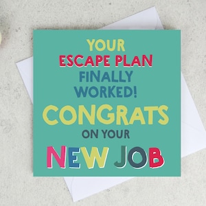 Carte drôle de nouvel emploi - carte de départ amusante - carte pour un ami - carte drôle de collègue de bureau - carte de départ de bureau - carte d'adieu - carte drôle
