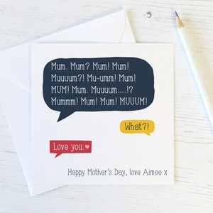 Funny Mothers Day Speech Bubble Card