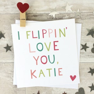 Tarjeta de San Valentín personalizada "Te amo muchísimo" - Tarjeta de aniversario divertida - Tarjeta de San Valentín personalizada - Tarjeta de San Valentín personalizada